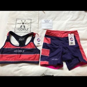 Coeur Sports Triathlon Crew bra and Tri short